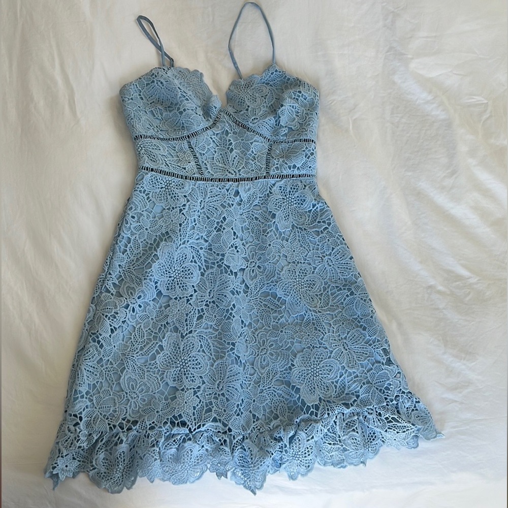 Blue lace dress by AQUA - size M